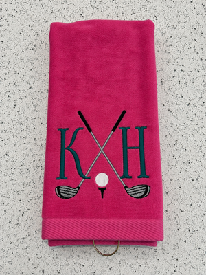 Personalized Embroidered Premium Sports Towels for Golf, Bowling, Fitness & More