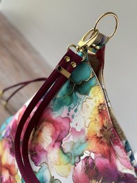 Painted Petals Floral Handbag – Semi-Slouchy Multi-Color Shoulder Bag with Convertible Strap