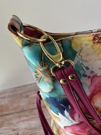Painted Petals Floral Handbag – Semi-Slouchy Multi-Color Shoulder Bag with Convertible Strap