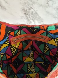 Orange Croc Faux Leather Handbag Set – Semi-Slouchy Shoulder Bag with Glasses Case