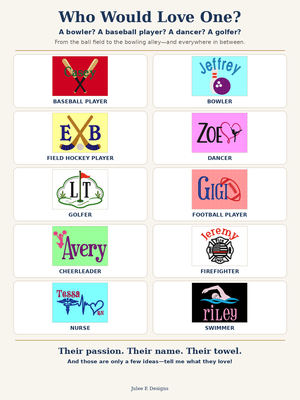 Personalized Embroidered Premium Sports Towels for Golf, Bowling, Fitness & More