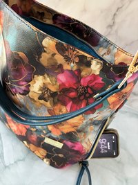 Midnight Bloom Semi-Slouchy Handbag one of a kind multi-color handbag