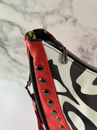 Custom Red, Black & White Slouchy Statement Handbag & Eye/Sun Glass case set - a standout piece to add to your wardrobe