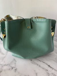 3-Piece Green Pastel Wintergreen Semi-Slouch handbag 3-piece set with wristlet and sunglass/eyeglass case included