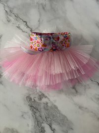 Heart and Love Pink Tutu skirt for small breed dog