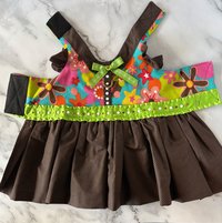 School Days small breed dog Harness Dress with solid cast D-ring & ruffle sleeves