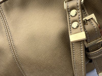 Semi-Slouchy Handbag in gold crosshatch - custom made - the only one of its kind - premium faux leather