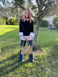 Semi-Slouchy Handbag in gold crosshatch - custom made - the only one of its kind - premium faux leather