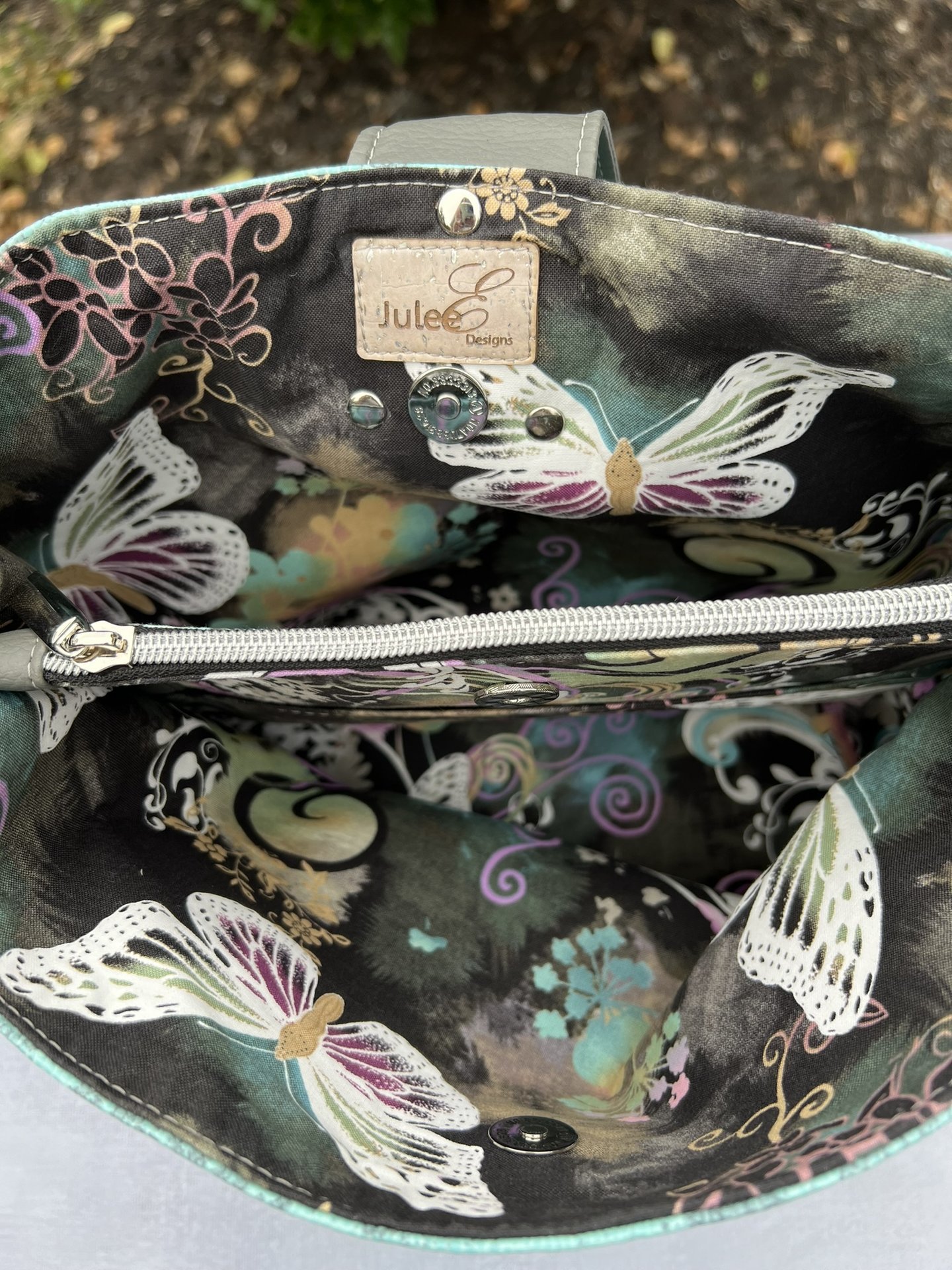 Turquoise Renegade - Western-Inspired Turquoise Faux Leather Handbag with Silver Hardware & Statement Ring Detail