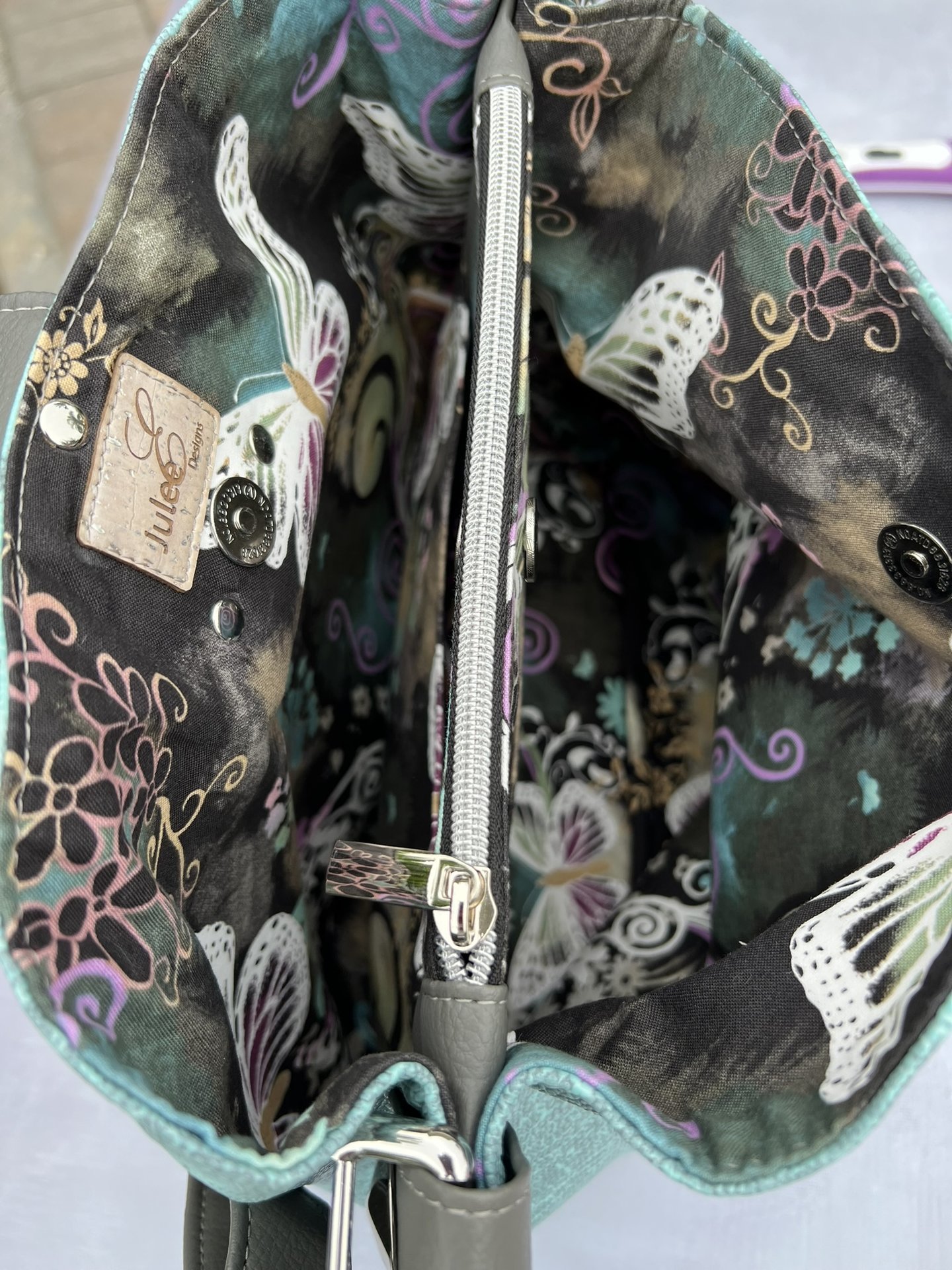 Turquoise Renegade - Western-Inspired Turquoise Faux Leather Handbag with Silver Hardware & Statement Ring Detail