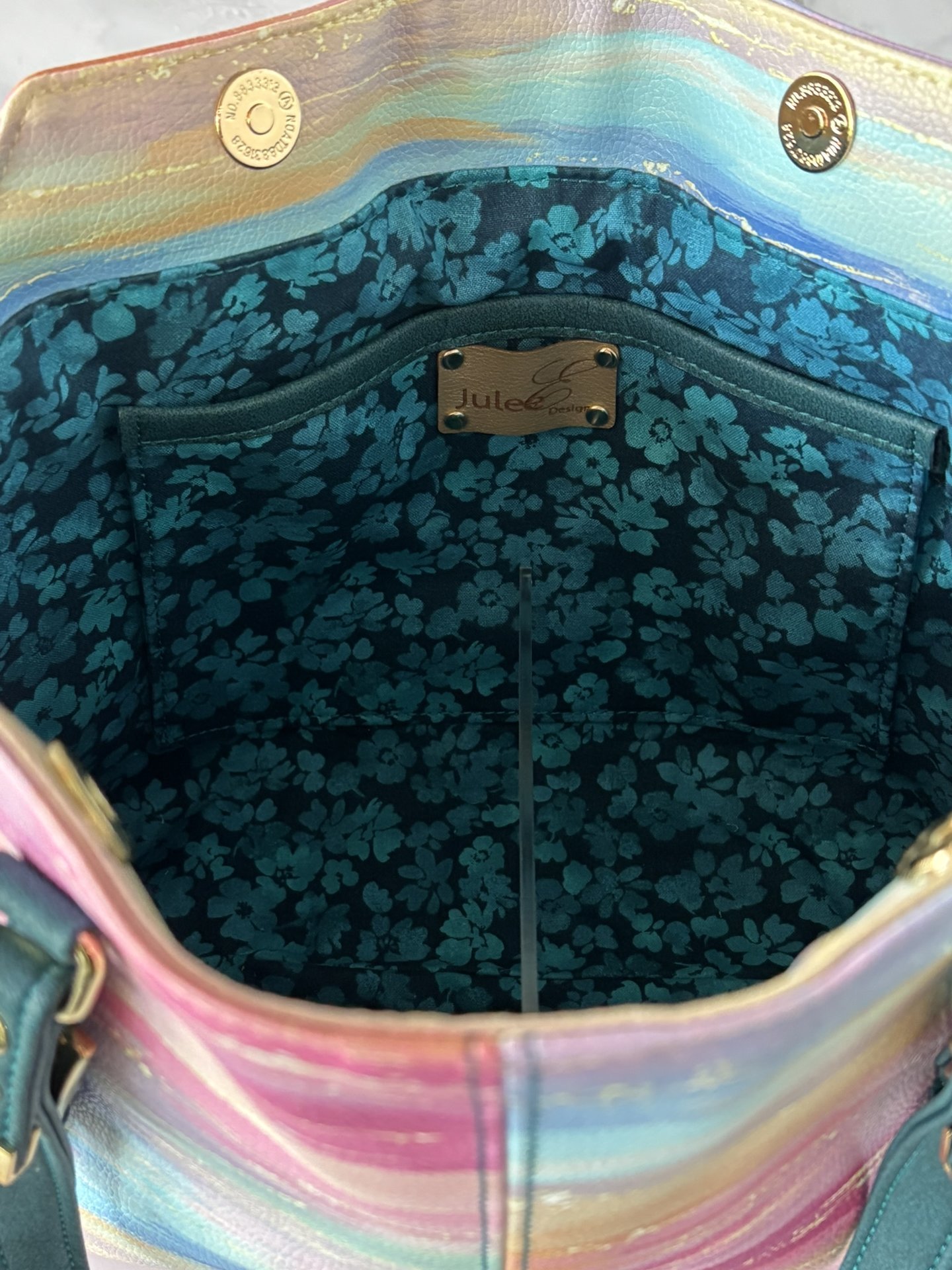 The Sunset Mirage Tote – Colorwashed with Moroccan Blue Straps and matching Eyeglass case