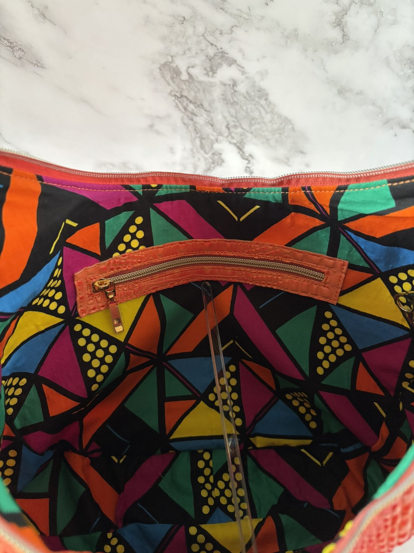 Orange Croc Faux Leather Handbag Set – Semi-Slouchy Shoulder Bag with Glasses Case