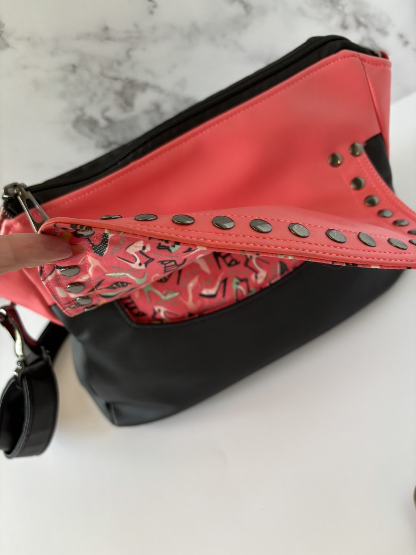 The Clara Studded Convertible Handbag – A curvy fun arm, shoulder of crossbody handbag