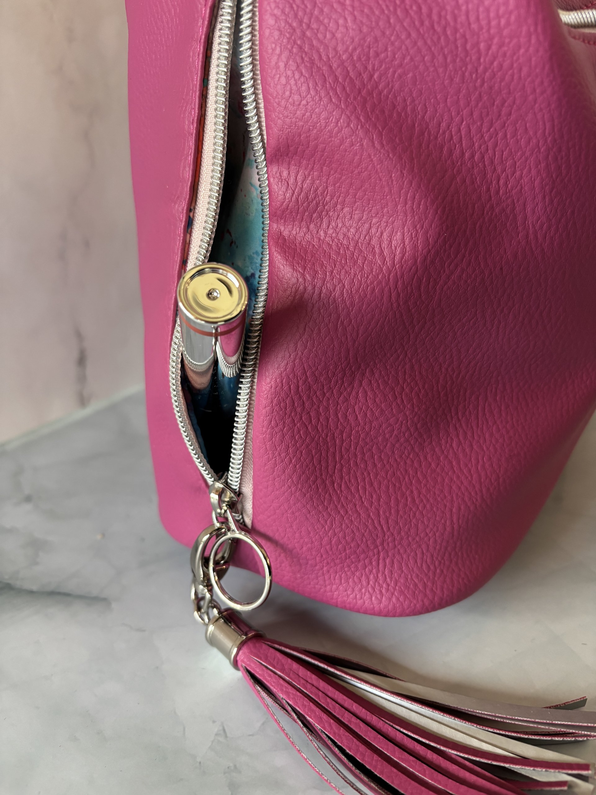The Rebel Rose Slouchy Handbag in Honeysuckle Pink